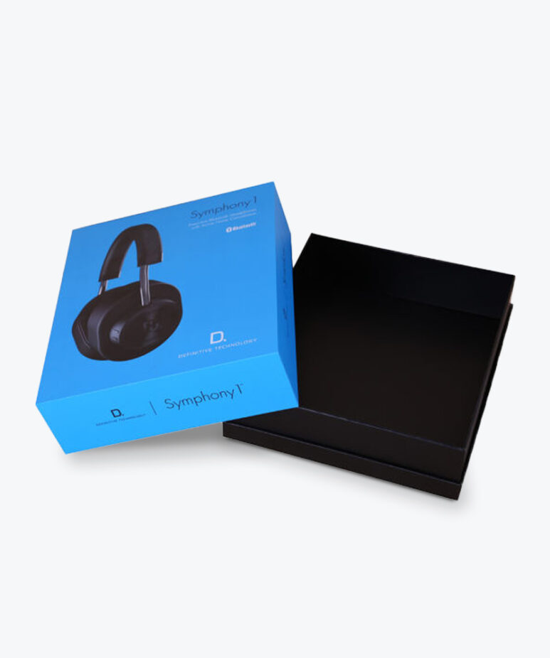 Blue Headphone Lid-Off Box