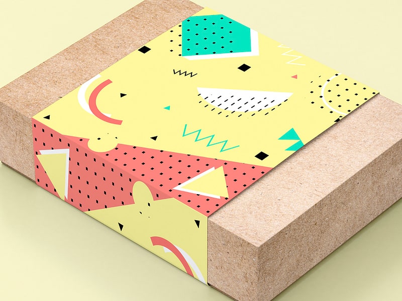 memphis pattern geometric shapes on custom box