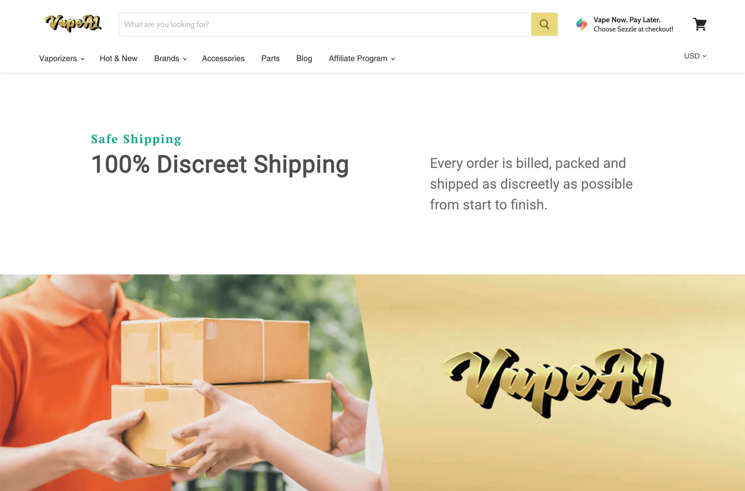 VapeA1 discreet plain box shipping